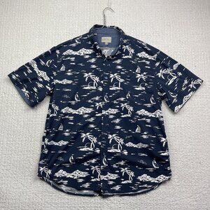 Jachs New York Shirt Men’s XL Blue Palm Tree Sail Boat AOP Short Sleeve Hawaiian